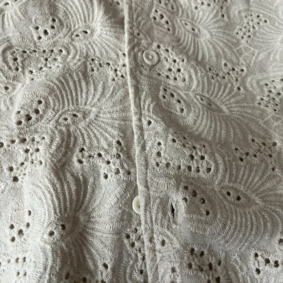 NWT Folk Crochet Eyelet Camp Collar Shirt - Picture 7 of 7